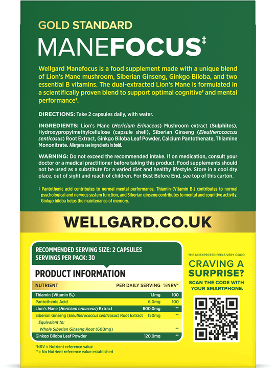 Manefocus, Lions Mane for Brain, Memory & Focus