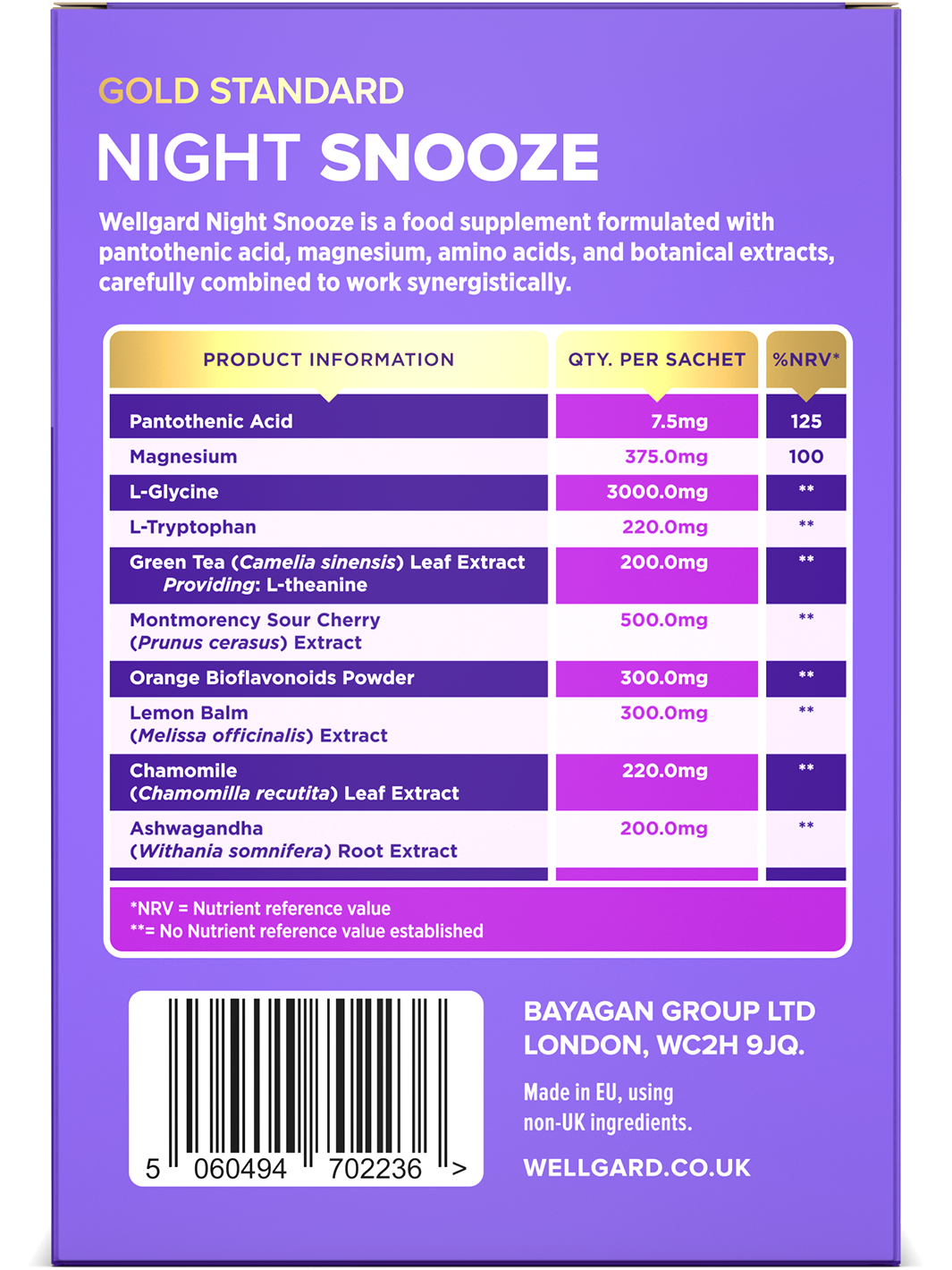 Night Snooze Melatonin-free Sleep Powder