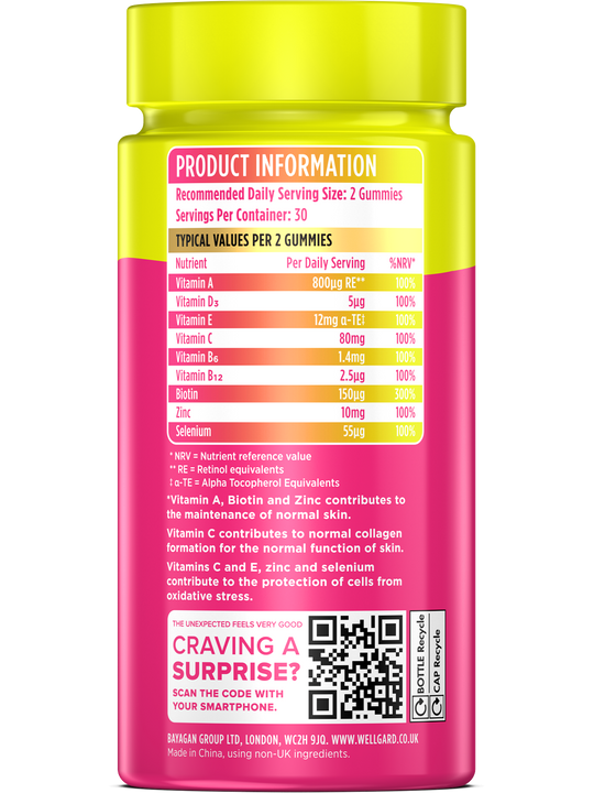 Bioskin Gummies with Biotin & Zinc for Skin